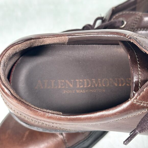 Allen Edmonds Porter Derby Shoes Mens 10.5 D Chili Brown Leather Casual Sneakers - Picture 13 of 16